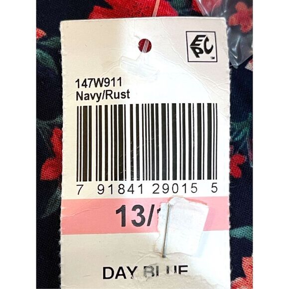 B. Darlin Women's Navy Blue & Red Off-The-Shoulder A-Line Dress Size 13/14 NWT - Picture 10 of 12